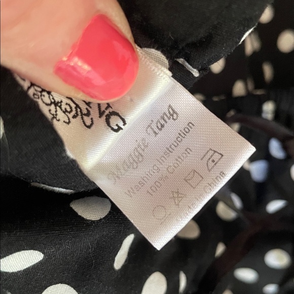 Maggie Tang Black and White Polka Dot circle skirt Dress with corset back - Picture 9 of 11